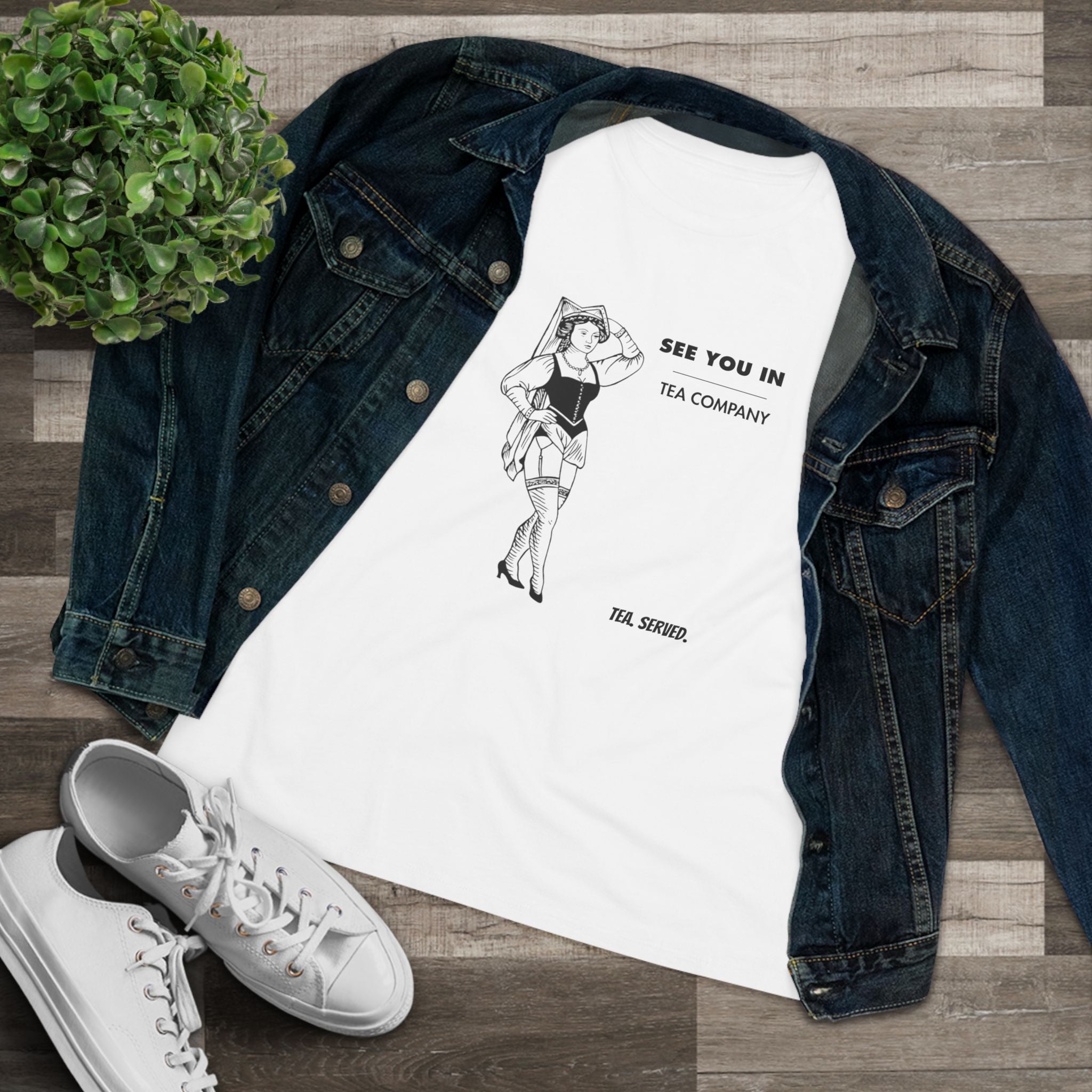 See You In Tea Company Tea | Vintage Pinup Illustration, Minimal Graphic Shirt