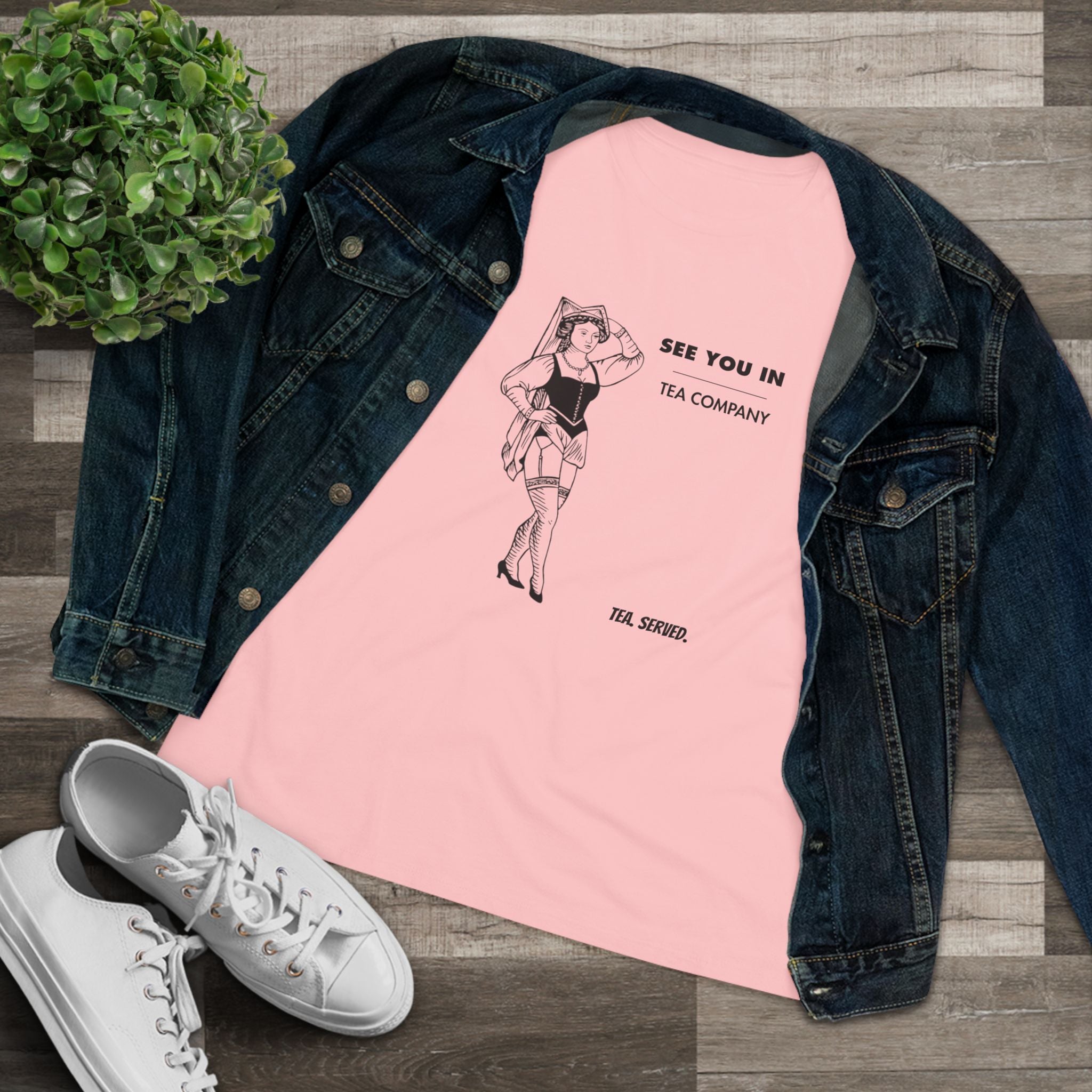 See You In Tea Company Tea | Vintage Pinup Illustration, Minimal Graphic Shirt