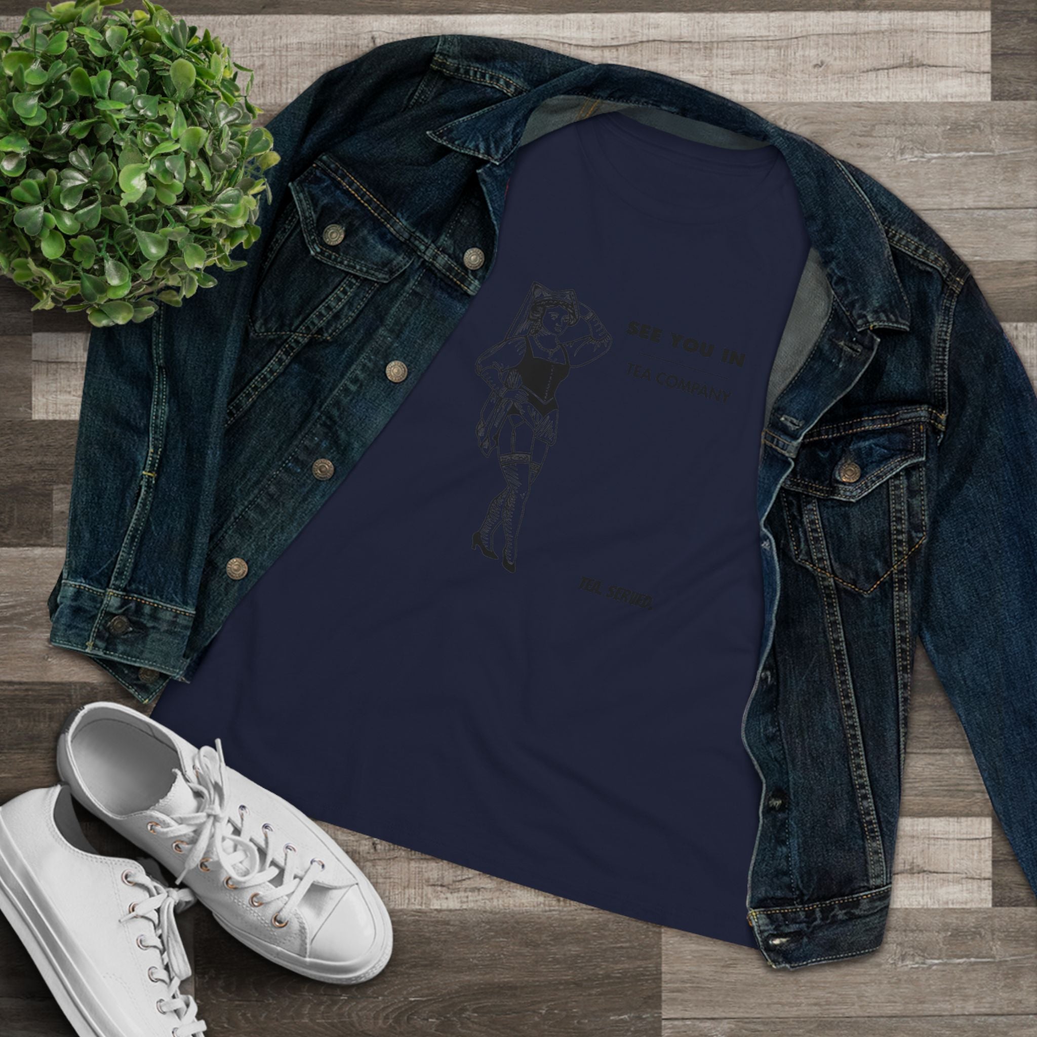 See You In Tea Company Tea | Vintage Pinup Illustration, Minimal Graphic Shirt